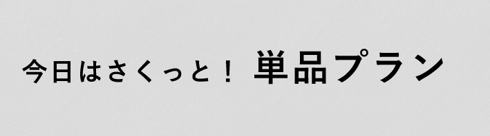 今日はさくっと！単品プラン 